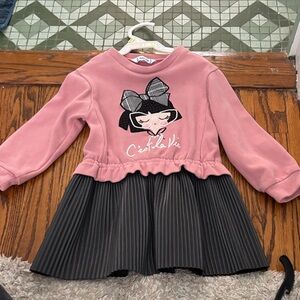 Mayoral Pink and Gray Graphic Dress for Kids